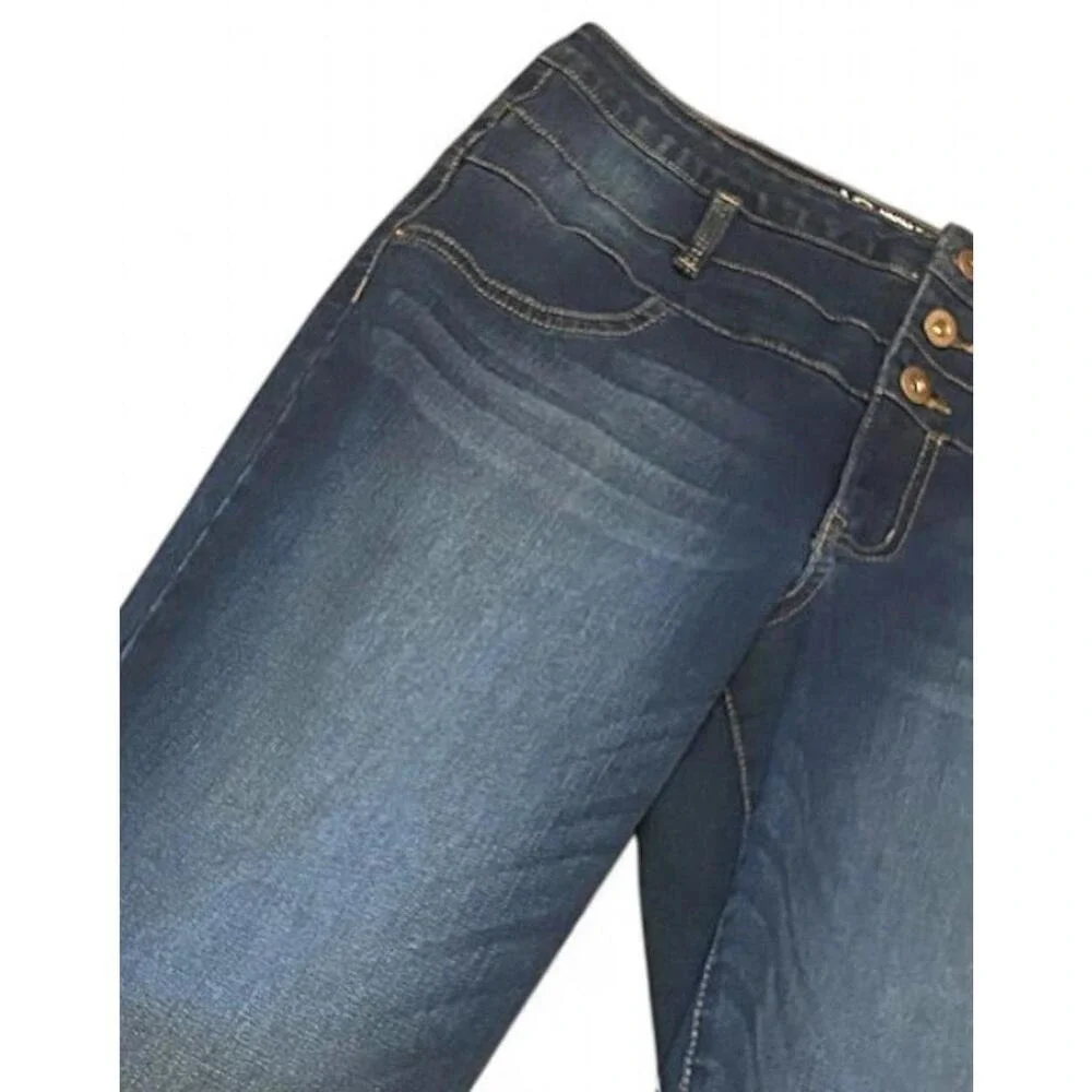High Rise Sculpting Skinny Jeans Dark‎ Wash Slimming Streetwear Juniors Size 13